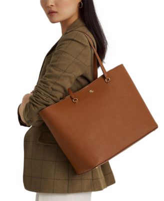 Lauren Ralph Lauren - Karly Crosshatch Leather Large Tote