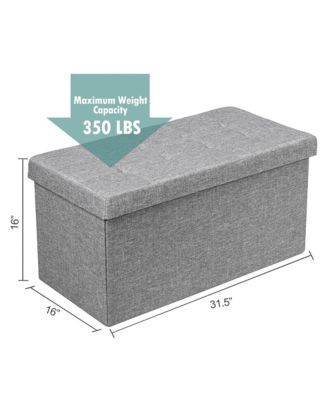 31.5&#39;&#39; Fabric Foldable Storage Ottoman Toy Chest W/ Removable Storage Bin