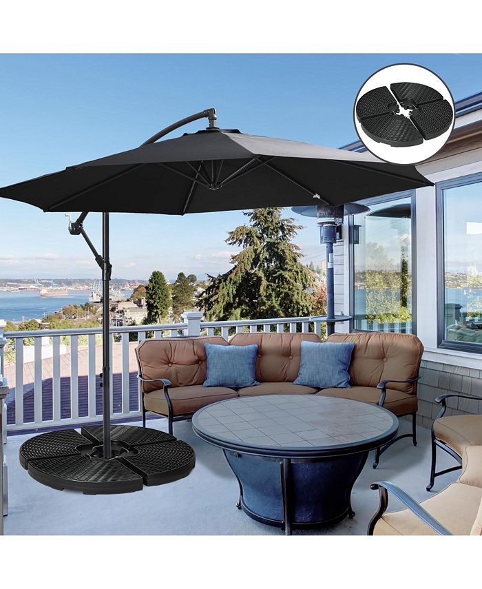 Outsunny 4PCs 150lb Cantilever Patio Umbrella Base Weights for Offset
