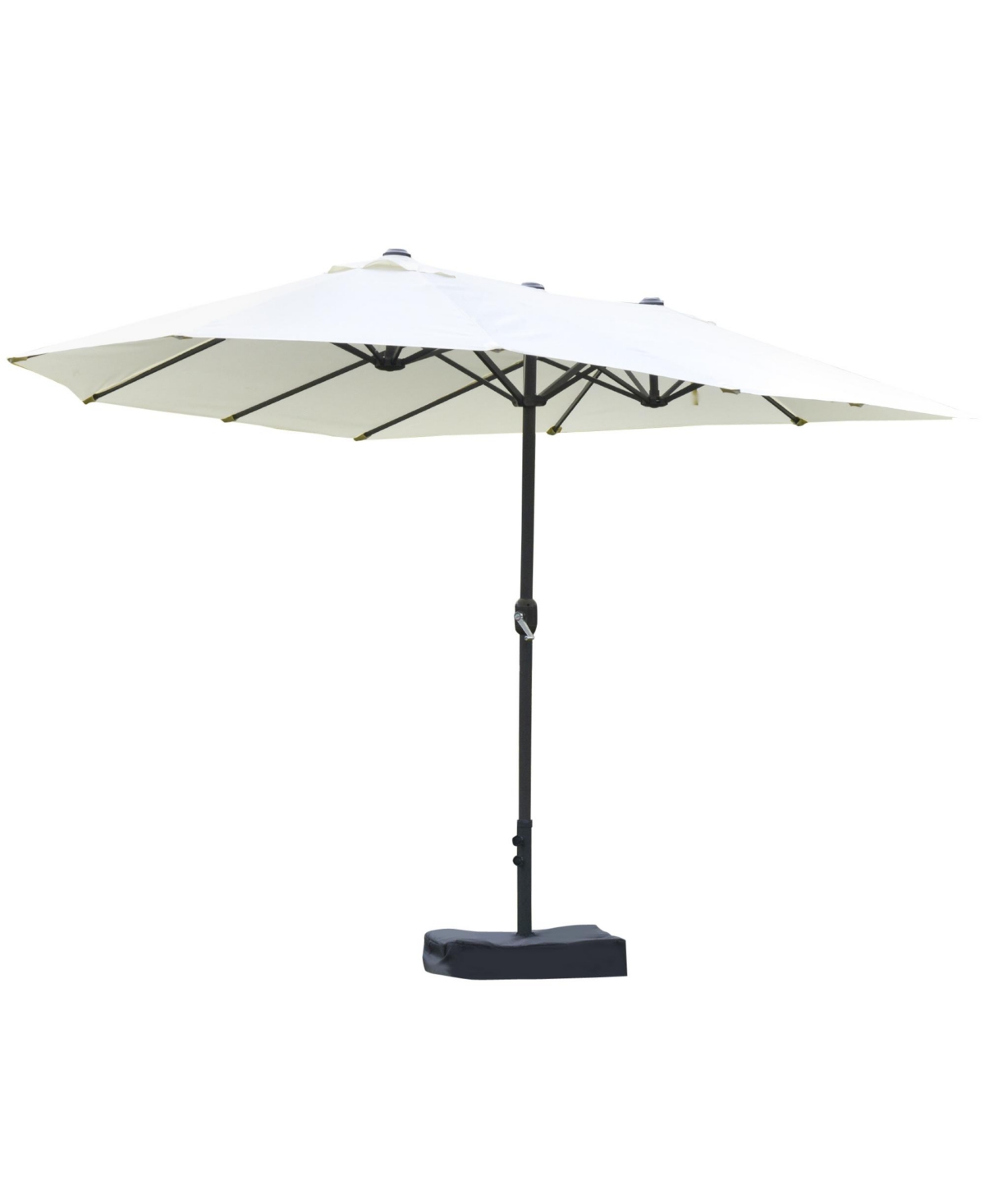15' Backyard Double-Sided Steel Fabric Market Garden Umbrella - Beige