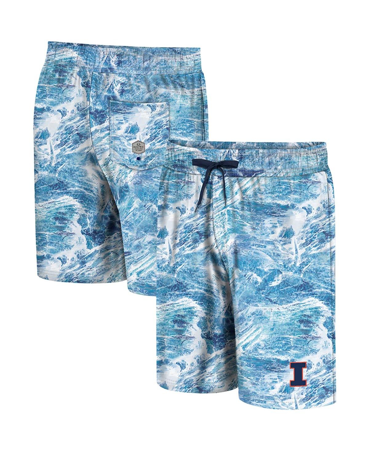 Men's Colosseum Blue Illinois Fighting Illini Realtree Aspect Ohana Swim Shorts - Blue