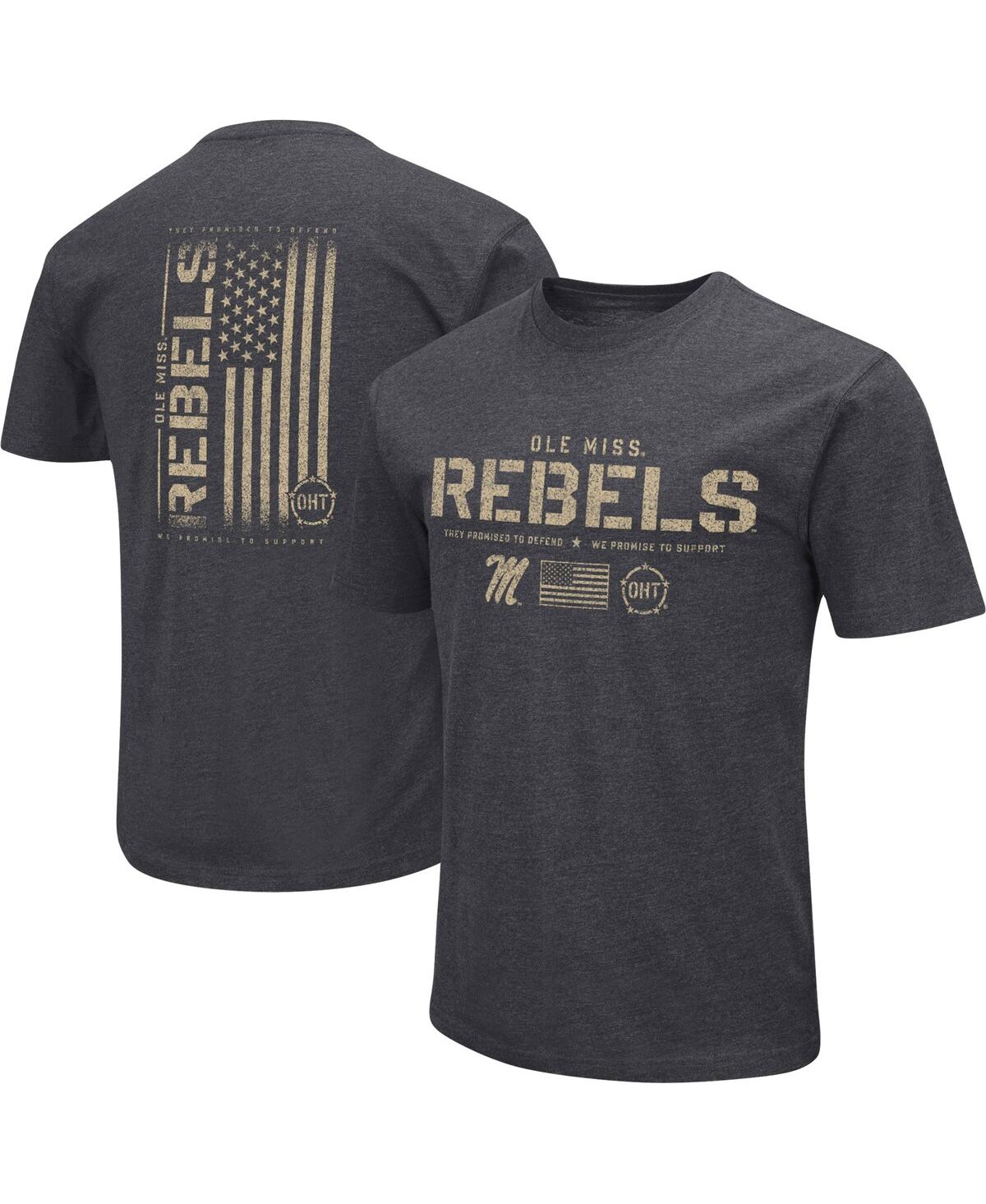 Men's Colosseum Heather Black Ole Miss Rebels Big and Tall Oht Military-Inspired Appreciation Playbook T-shirt - Heather Black