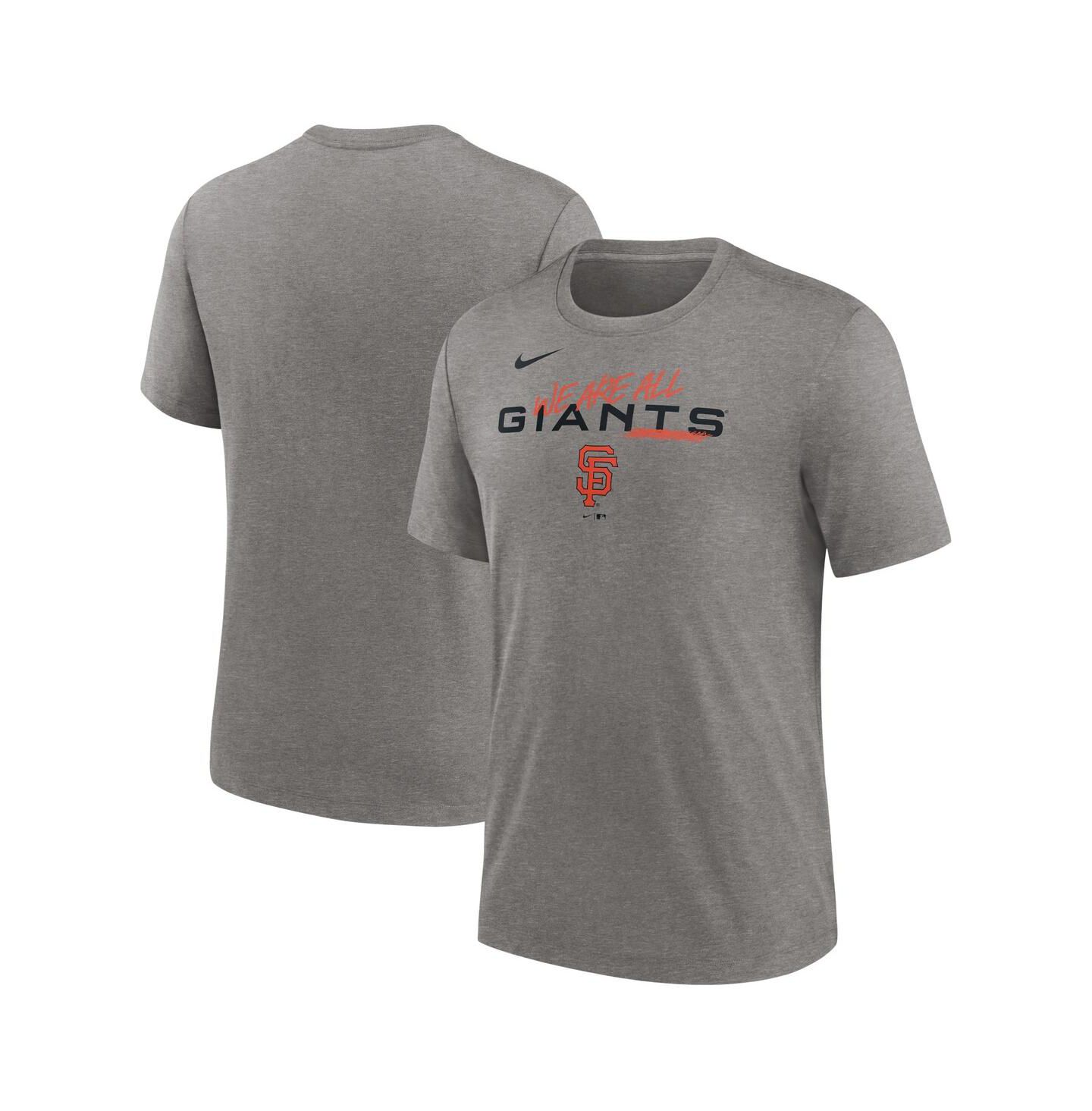 Мужская футболка Nike Heather Charcoal San Francisco Giants We Are All Tri-Blend — фото 1