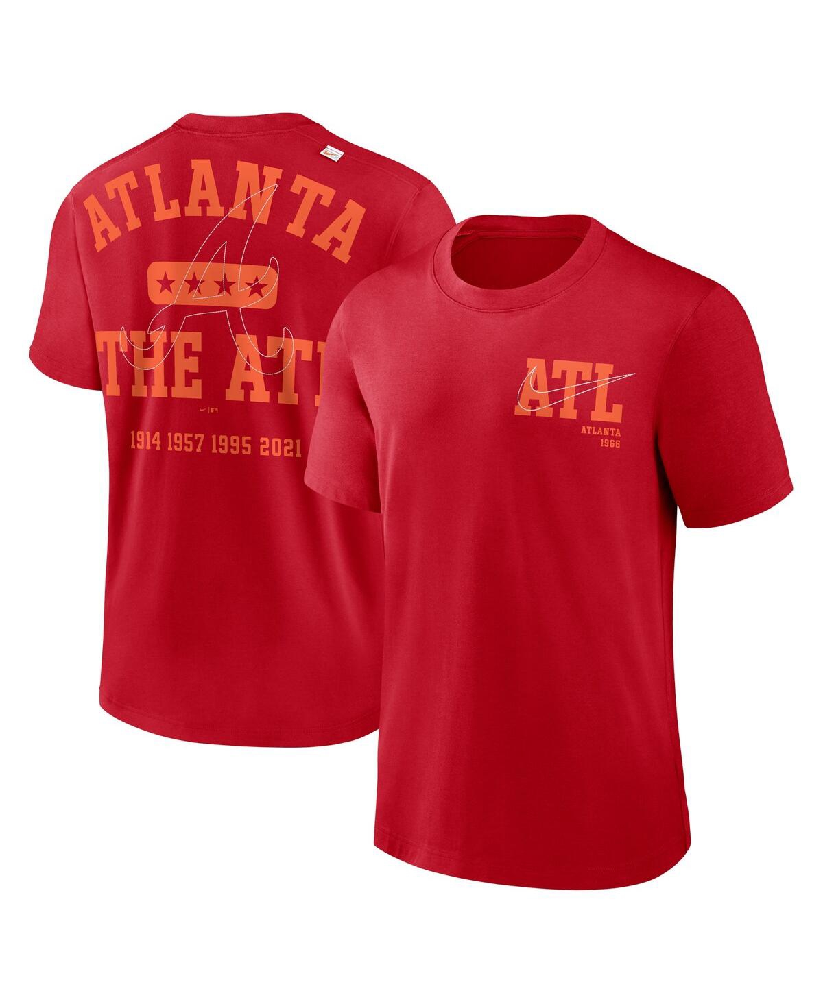 Nike Men's  Red Atlanta Braves Statement Game Over T-shirt