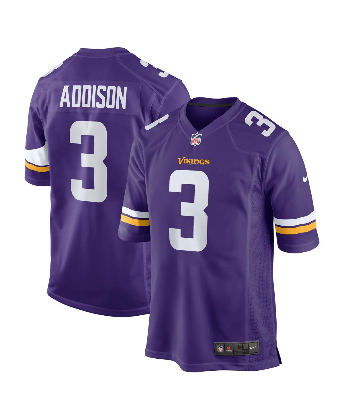Men's Nike Jordan AddisonMinnesota Vikings 2023 Nfl Draft First Round Pick Game Jersey - Purple