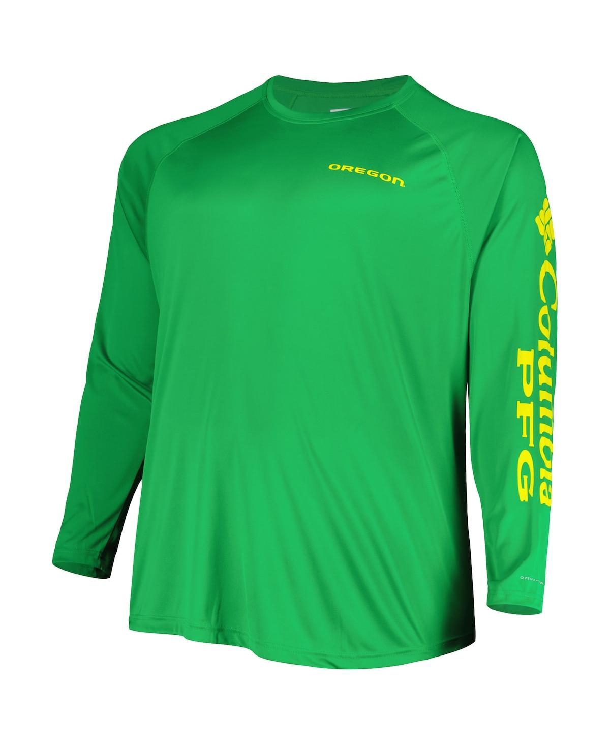 Men's ColumbiaOregon Ducks Big and Tall Terminal Tackle Team Raglan Omni-Shade Long Sleeve T-shirt - Green