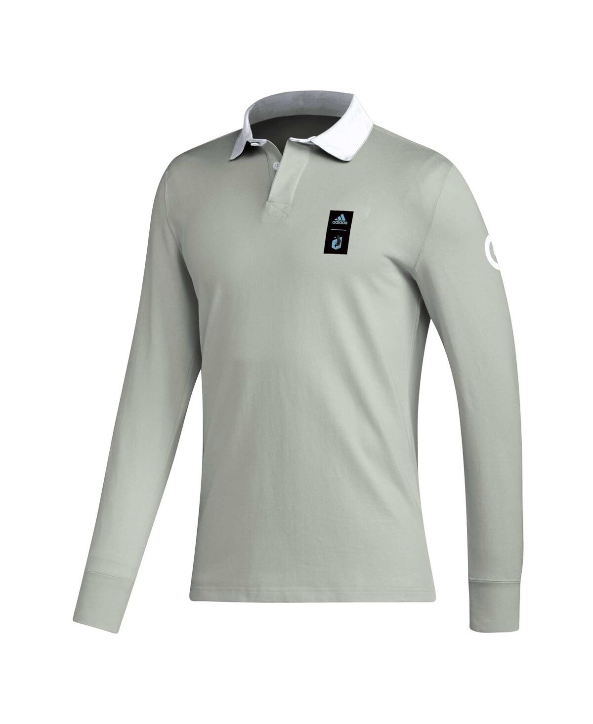 Shop Adidas Originals Men's Adidas 2023 Player Gray Minnesota United Fc Travel Long Sleeve Polo Shirt