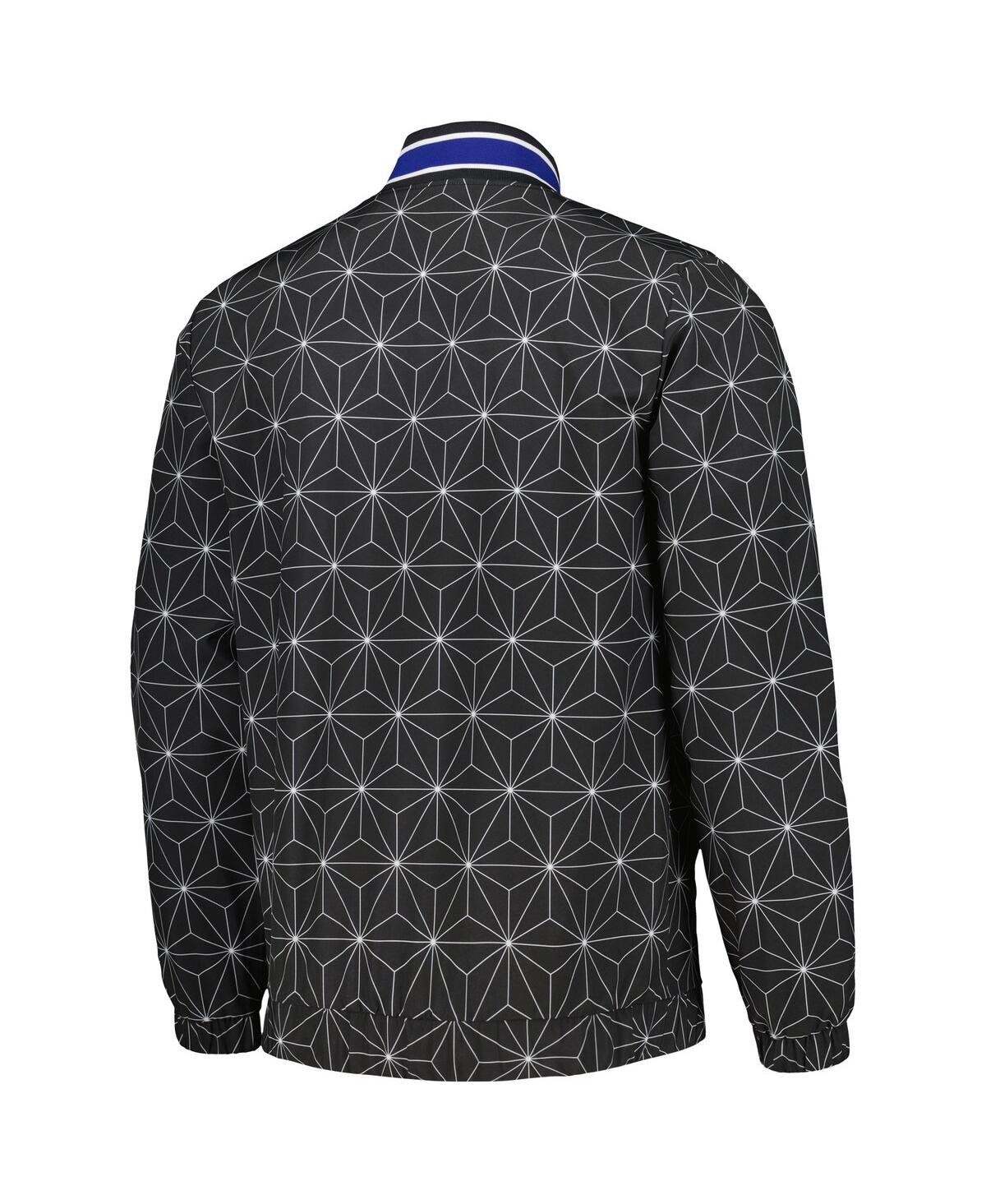 Starter Black New York Knicks In-field Play Fashion Satin Full-zip Varsity Jacket In Black