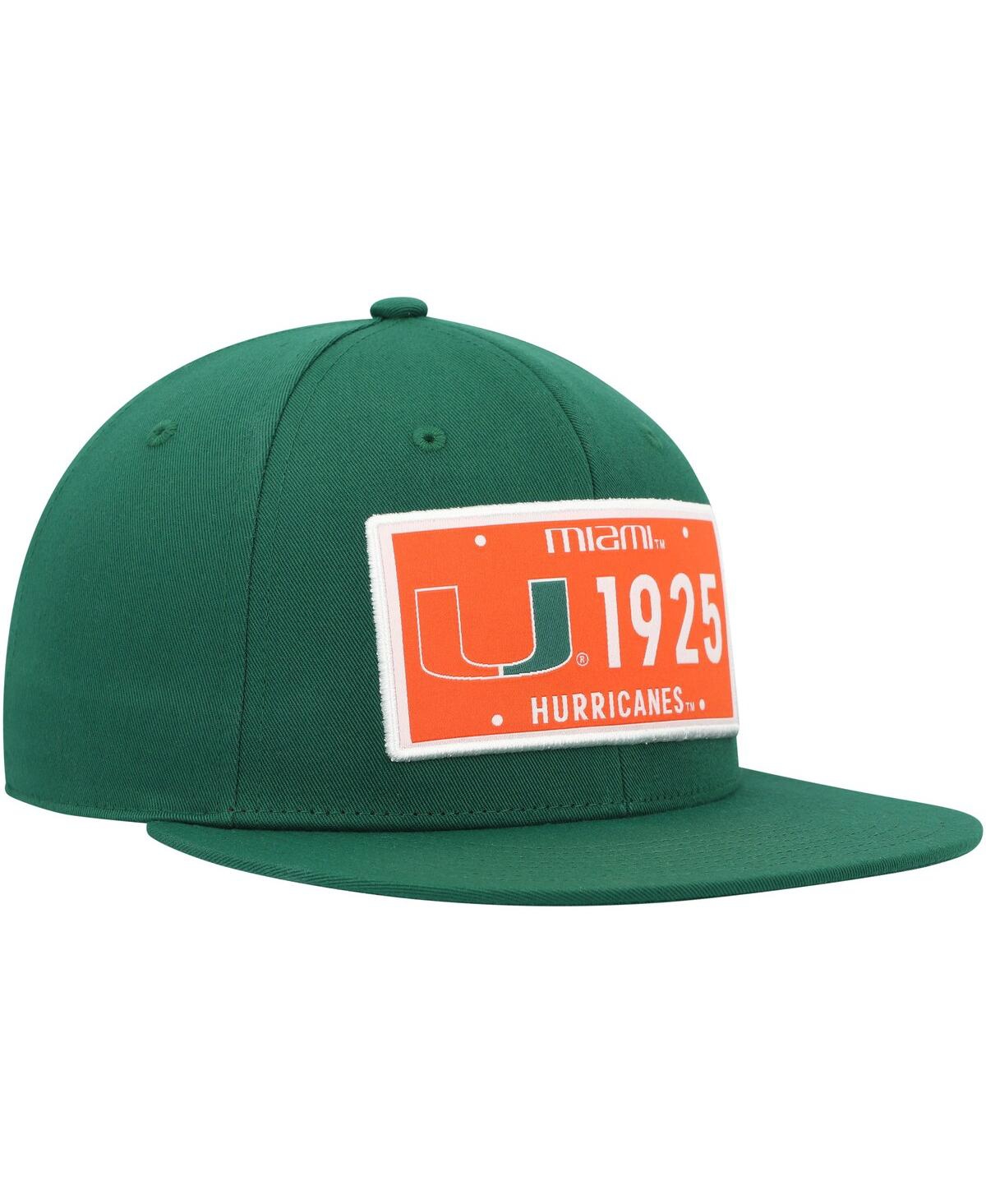 Shop Adidas Originals Men's Adidas Green Miami Hurricanes Established Snapback Hat