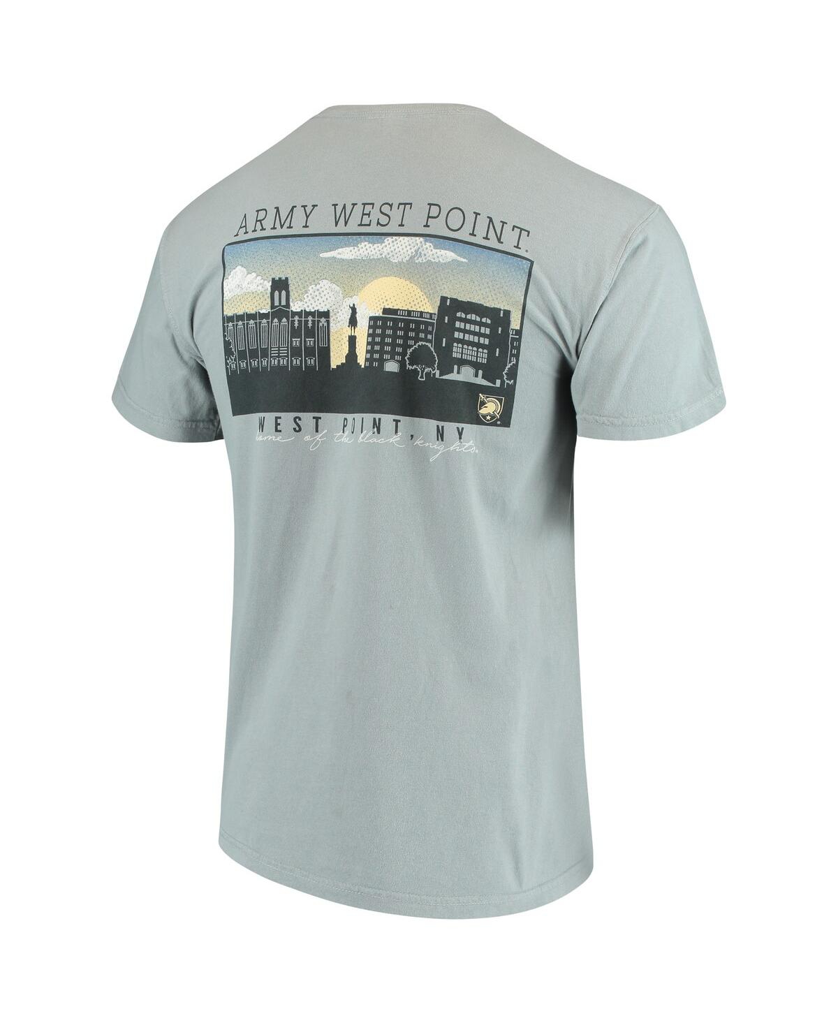 Shop Image One Men's Gray Army Black Knights Team Comfort Colors Campus Scenery T-shirt