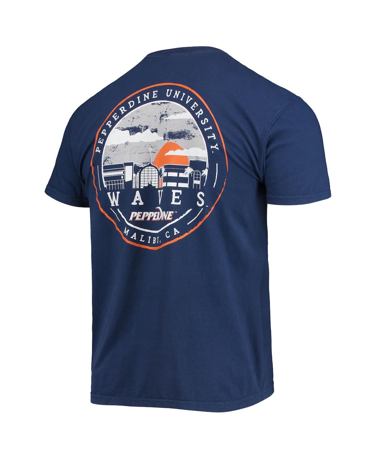 Men'sPepperdine Waves Circle Campus Scene T-shirt - Navy