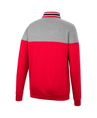 Men's Red, Heather Gray Wisconsin Badgers Be the Ball Quarter-Zip Top