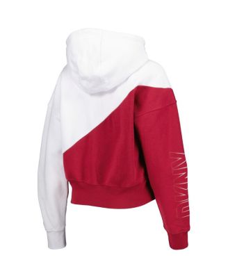 Women's White, Cardinal Arizona Cardinals Bobbi Color Blocked Pullover Hoodie