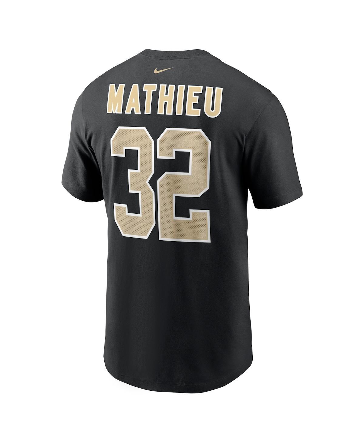 Shop Nike Men's  Tyrann Mathieu Black New Orleans Saints Player Name And Number T-shirt