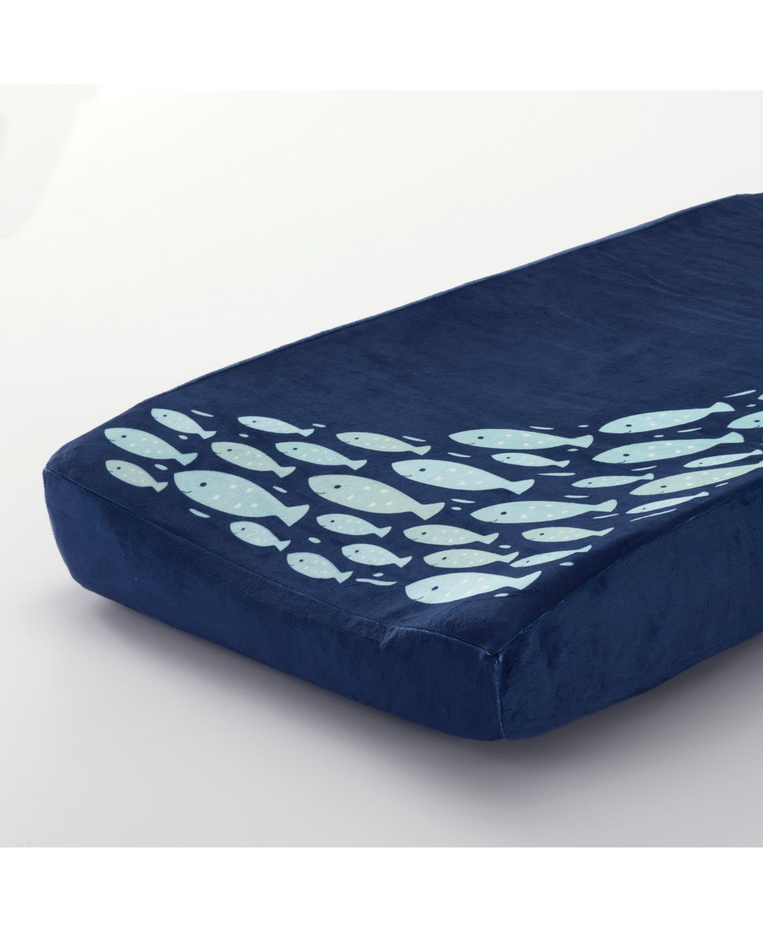 Lambs and Ivy Oceania Soft Minky Blue Fish Nautical/Ocean Theme Diaper Changing Pad Cover