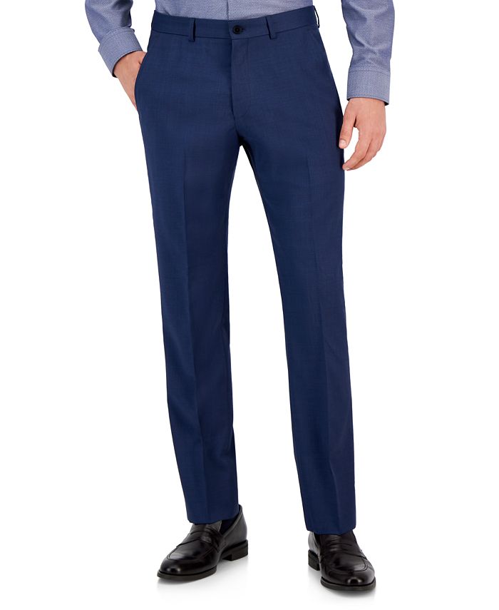 A|X Armani Exchange Men's Slim-Fit Blue Textured Suit Pants - Macy's