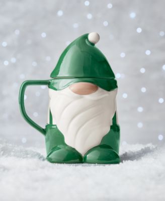 The Cellar - Earthenware Green Gnome Mug with Lid