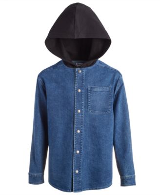 Epic Threads - Little Boys Hooded Denim Shacket Top