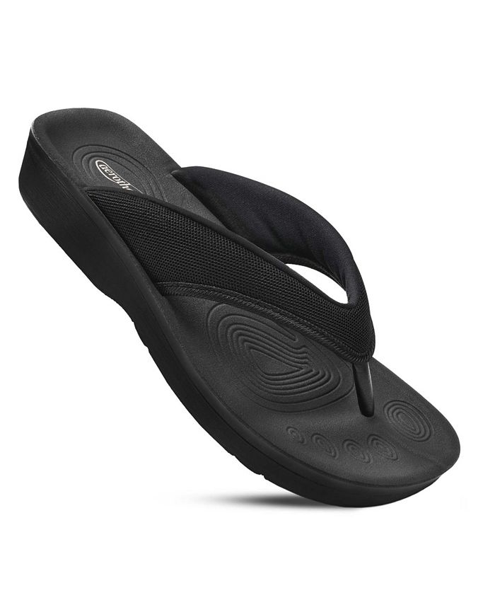 Aerothotic Women's Sandals Strait Black & Reviews - Sandals - Shoes ...