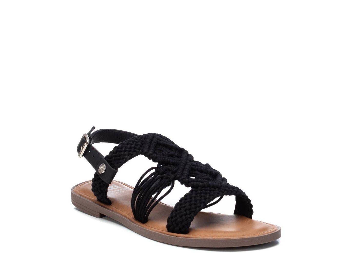 Женские сандалии XTI Braided Strap Flat Sandals By Black — фото 17