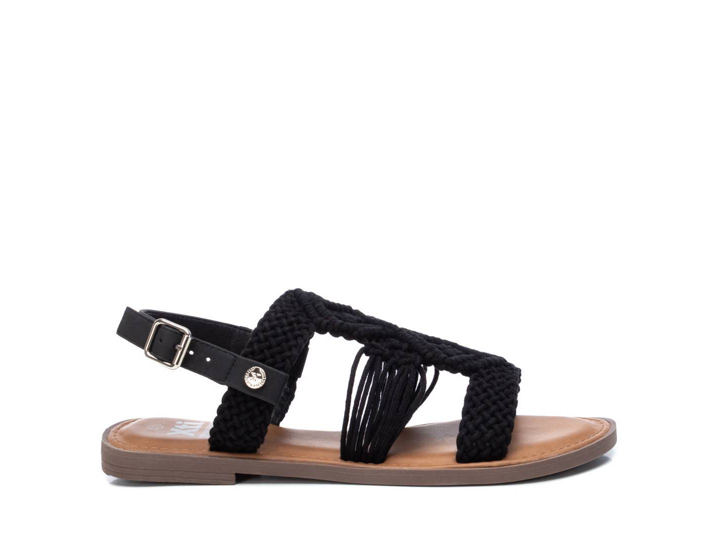 Женские сандалии XTI Braided Strap Flat Sandals By Black — фото 4