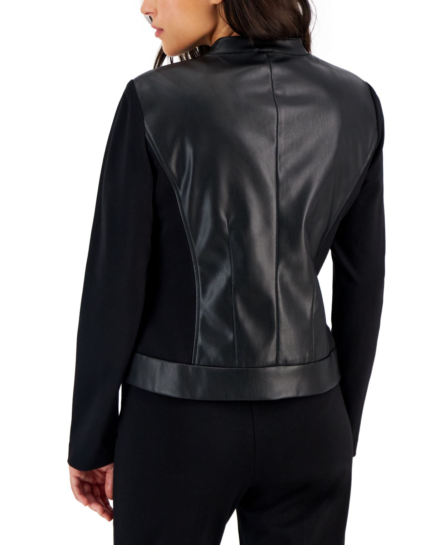 Petite Mandarin-Collar Zip-Up Jacket