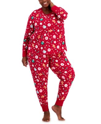 Family Pajamas - Plus Size Sweets Printed Pajamas Set