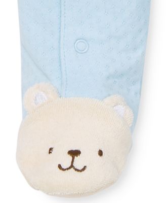 Baby Boys Cute Bear Snap Close Footed Coverall
