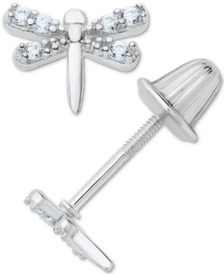 Macy's - Children's Cubic Zirconia Dragonfly Stud Earrings in Sterling Silver