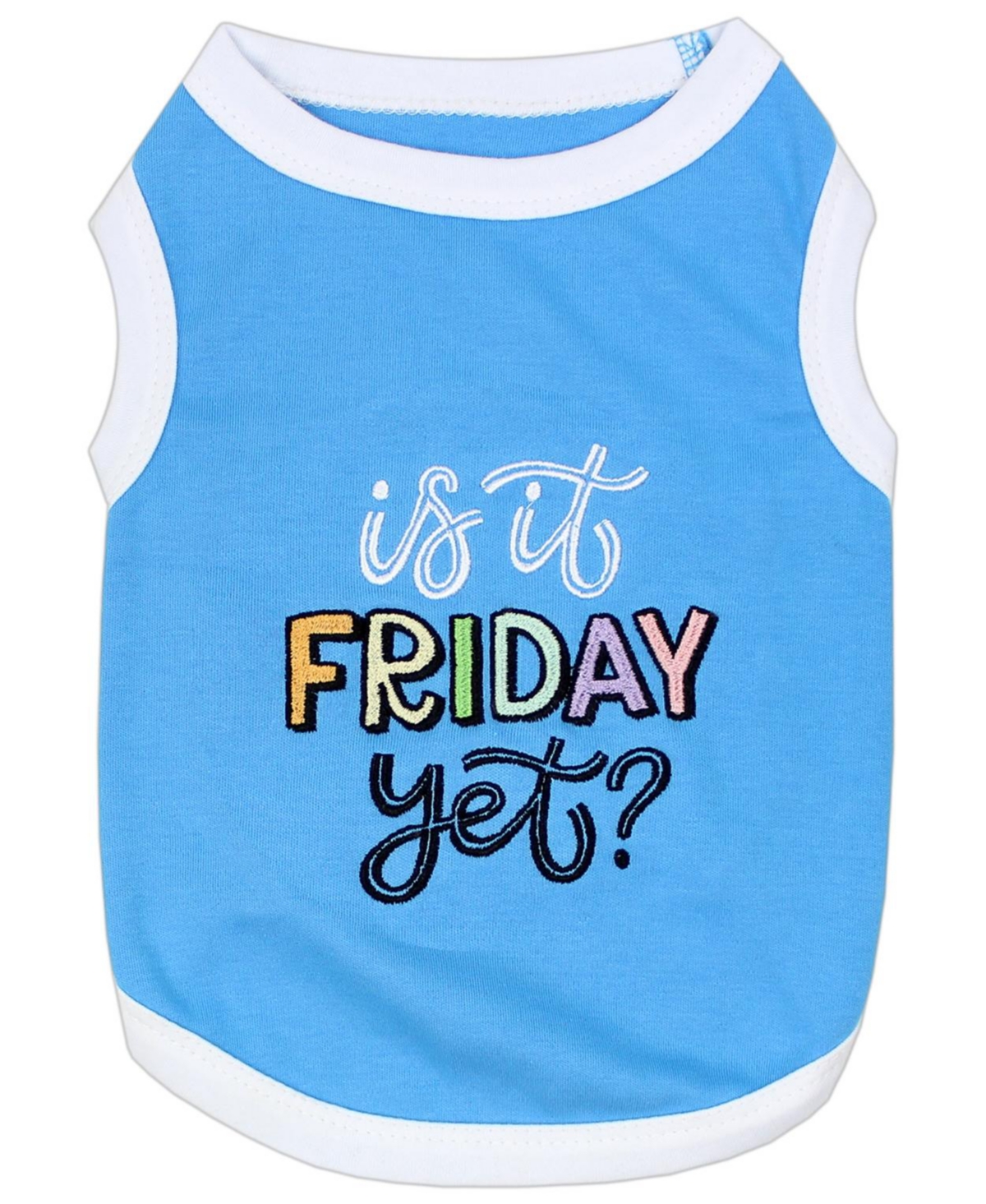 Is It Friday Yet Dog T-shirt - Blue