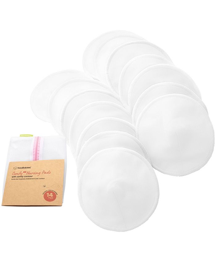 Organic Bamboo Viscose Nursing Breast Pads - 14 Washable Pads +