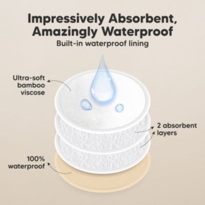 14pk Soothe Reusable Nursing Pads for Breastfeeding, 4-Layers Organic Breast Pads, Washable Nipple Pads