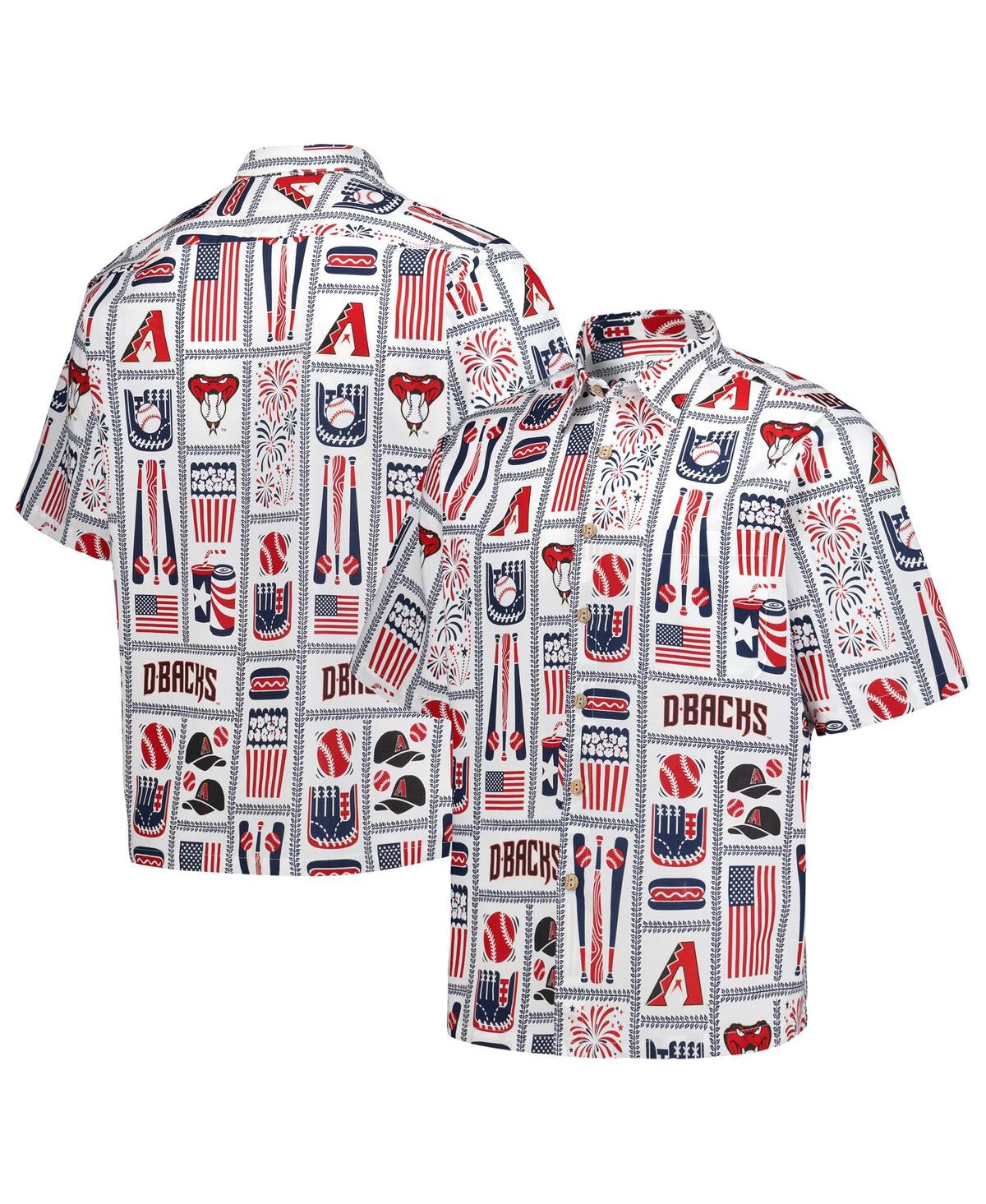 Reyn Spooner Men's Boston Red Sox Americana Button Down Shirt - White - L Each