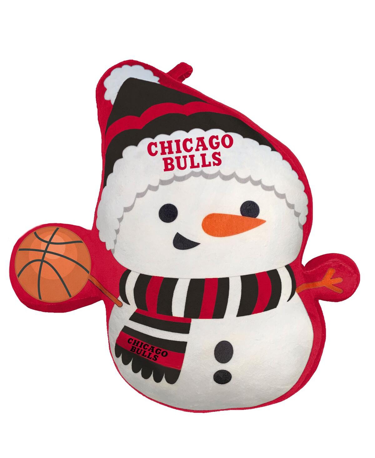 Pegasus Home Fashions Chicago Bulls Holiday Snowman Plushlete Pillow In White