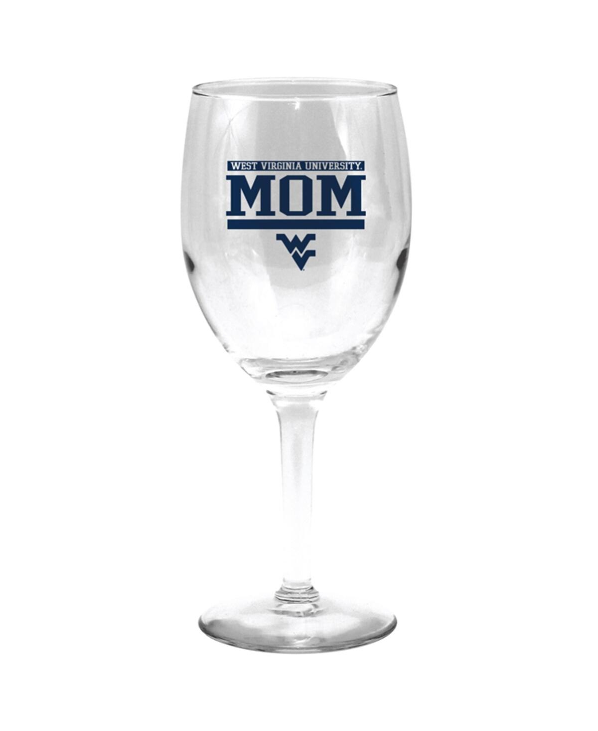 Indigo Falls West Virginia Mountaineers 11 oz Mom Stemmed Wine Glass In Clear