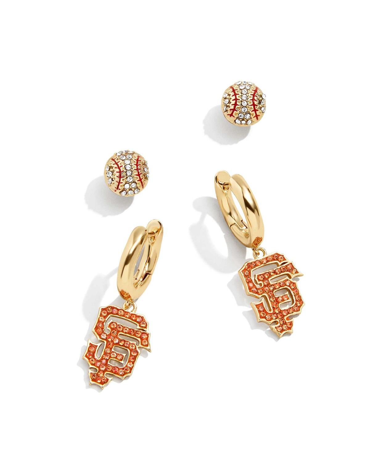 Shop Baublebar Women's  San Francisco Giants 2-pack Earrings Set In Gold-tone