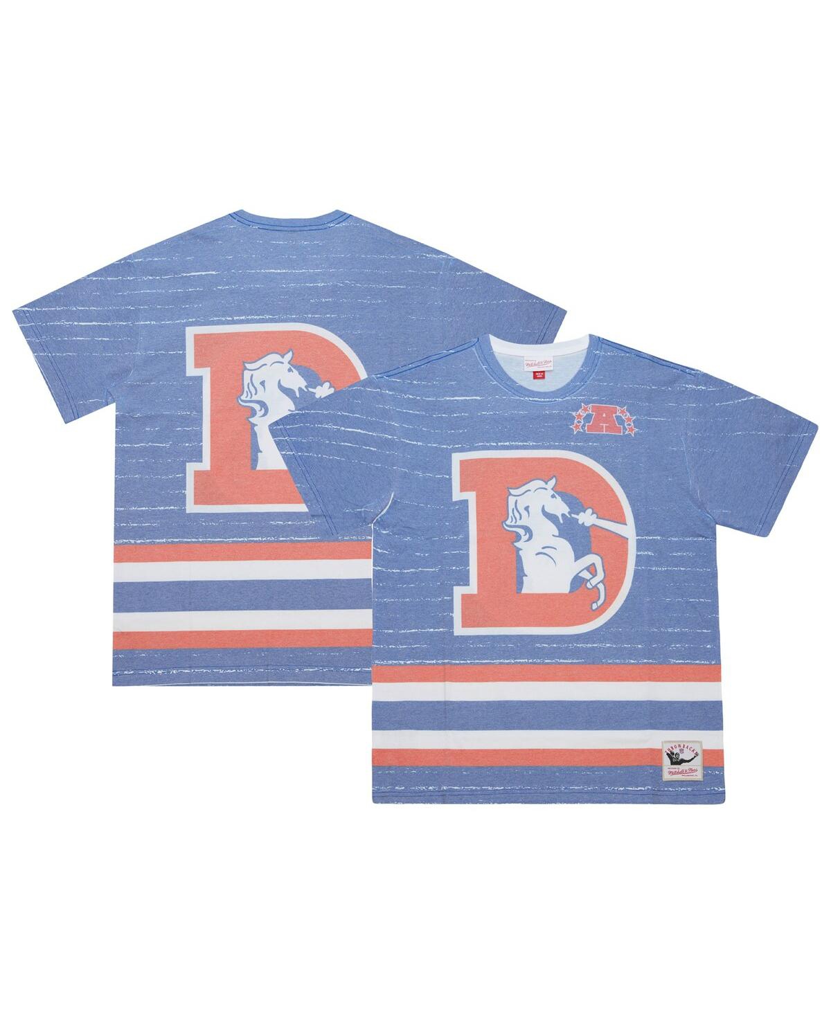 Shop Mitchell & Ness Men's  Royal Denver Broncos Jumbotron 3.0 T-shirt
