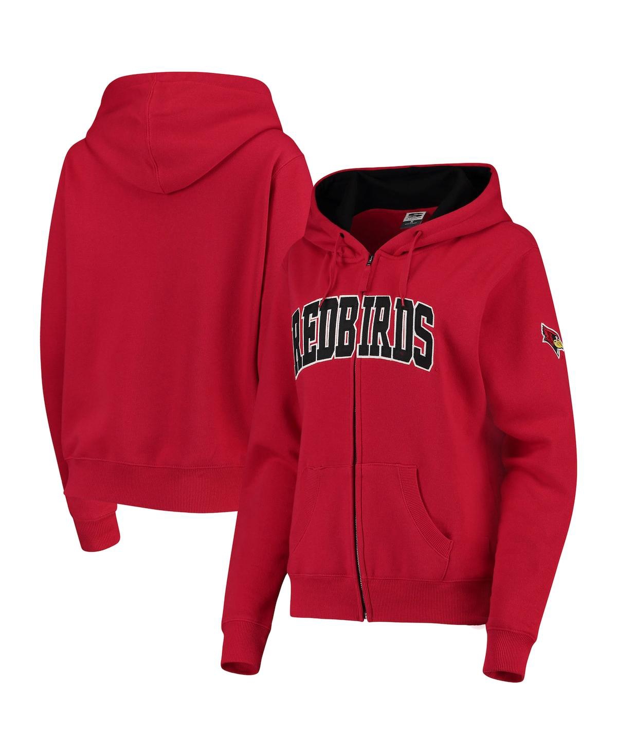 Colosseum Stadium Athletic Red Illinois State Redbirds Arched Name Full Zip Primary Logo Hoodie In Red