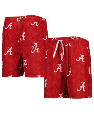 Big Boys Crimson Alabama Crimson Tide Palm Tree Swim Shorts