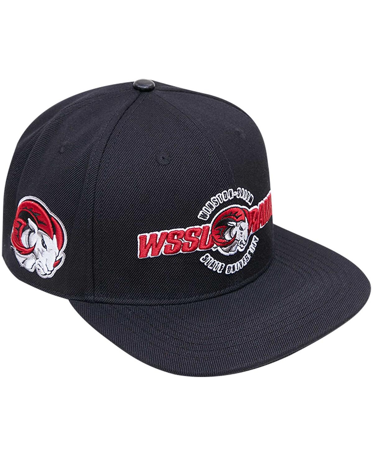 Shop Pro Standard Men's  Black Winston Salem Rams Arch Over Logo Evergreen Snapback Hat