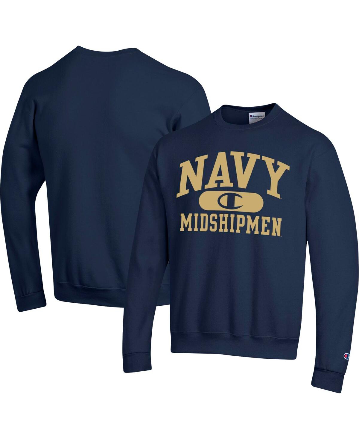 Shop Champion Men's  Navy Navy Midshipmen Arch Pill Sweatshirt
