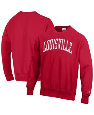 Men's Red Louisville Cardinals Arch Reverse Weave Pullover Sweatshirt