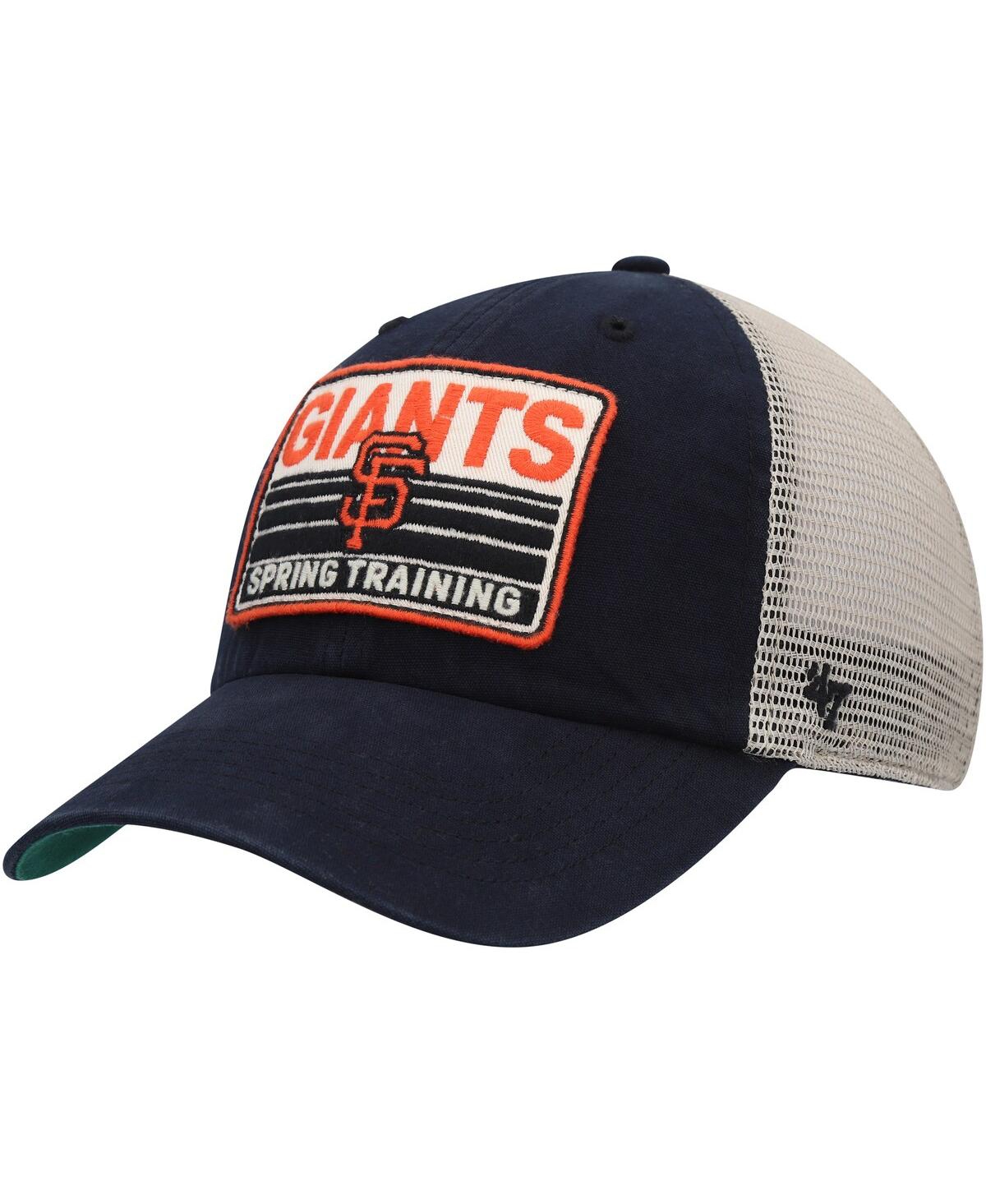 Men's '47 Brandand Tan San Francisco Giants Four Stroke Clean Up Trucker Snapback Hat - Black, Tan