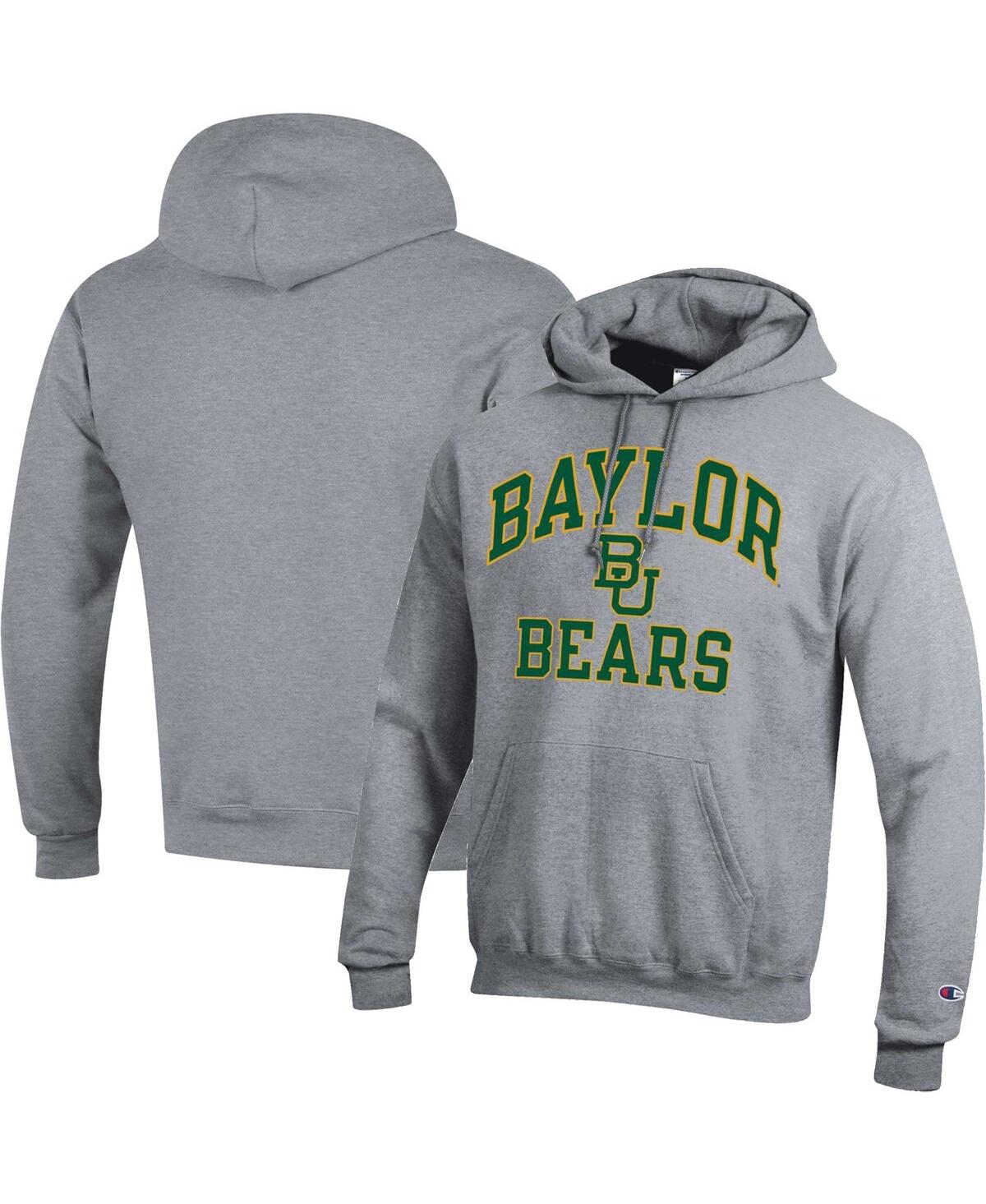 Champion Heather Gray Baylor Bears High Motor Pullover Hoodie In Heather Gray