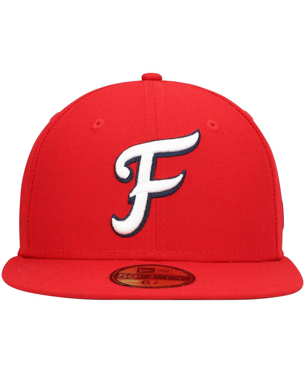 Men's New EraFredericksburg Nationals Home Authentic Collection 59FIFTY Fitted Hat - Red