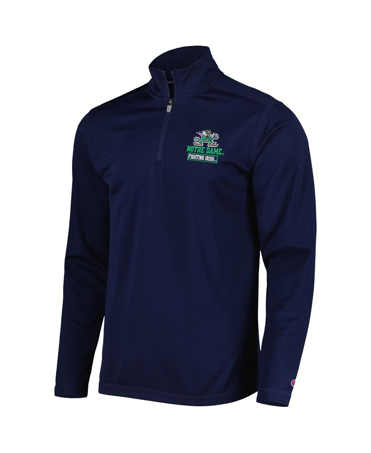 Shop Champion Men's  Navy Notre Dame Fighting Irish Textured Quarter-zip Jacket