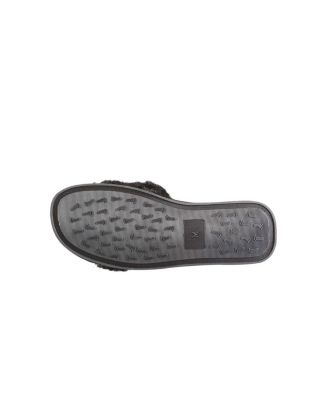 Women's Black Boston Bruins Rhinestone Fuzzy Slippers