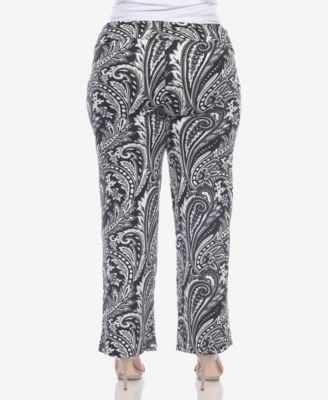 Plus Size Printed Wide Leg Palazzo Pants