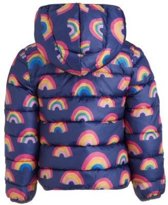Epic Threads Toddler & Little Girls Quilted Rainbow-Print Packable Hooded Puffer Jacket, Created for Macy's 