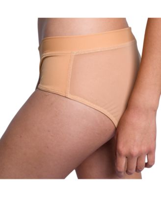 Women's Nude Shade Mesh Hipster Bikini Panty